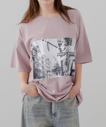 RAY CASSIN(レイカズン) ルーズフォトTシャツ