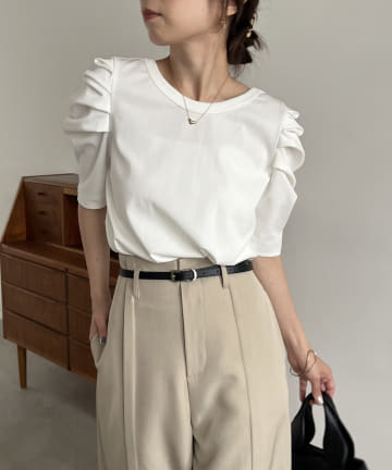 CAPRICIEUX LE'MAGE(カプリシュレマージュ) タックパフTシャツ
