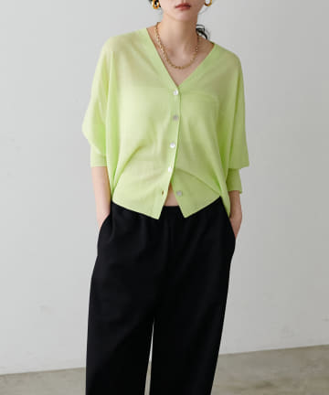 NICE CLAUP / OLIVE des OLIVE OUTLET(ナイスクラップ  / オリーブ デ オリーブ アウトレット) 【LARUTA】ラメドルマンスリットニットカーディガン