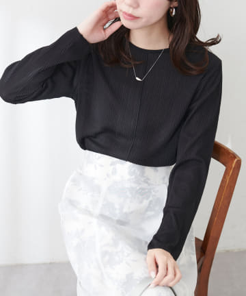 NICE CLAUP / OLIVE des OLIVE OUTLET(ナイスクラップ  / オリーブ デ オリーブ アウトレット) 【natural couture】前後２ＷＡＹストライプ調カットソー