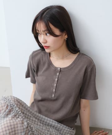 Kastane(カスタネ) 【新色追加/5色展開/XS.Fサイズ展開】ピグメントヘンリーTEE
