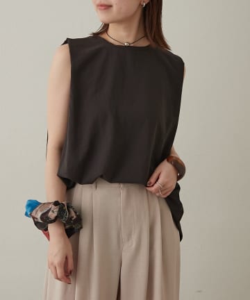 Omekashi(オメカシ) ストレッチシフォンノースリブラウス