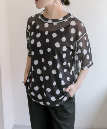 【ear PAPILLONNER】ドットプリントTシャツ【SUM1 STYLE】