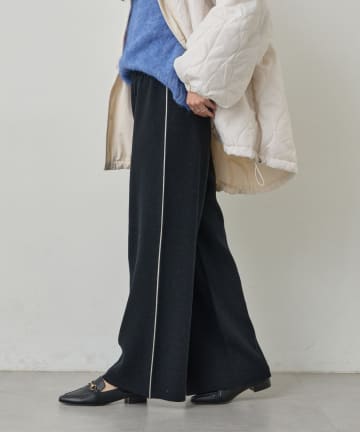 un dix cors(アンディコール) 《リラクシーな履き心地》サイドラインニットパンツ