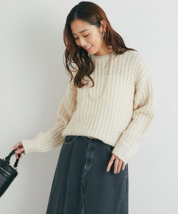 un dix cors(アンディコール) 《ふわふわな着心地》ボールドへアリーヤーンニット
