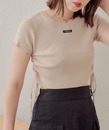 OUTLET(アウトレット) 【Chico】ロゴネームドロストニット