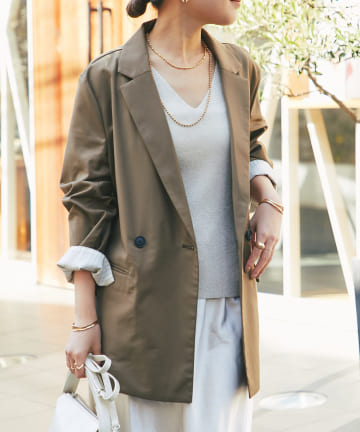 OUTLET(アウトレット) 【un dix cors】サイドスリットオーバージャケット