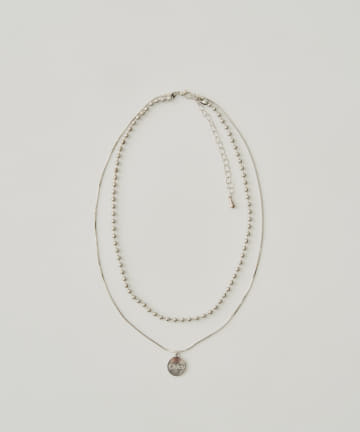 OUTLET(アウトレット) 【Chico】プレート付き2連ネックレス