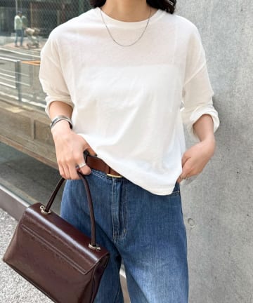 クロップドシアーロンTシャツ