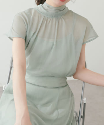 NICE CLAUP / OLIVE des OLIVE OUTLET(ナイスクラップ  / オリーブ デ オリーブ アウトレット) 【natural couture】フレンチスリーブボータイブラウス