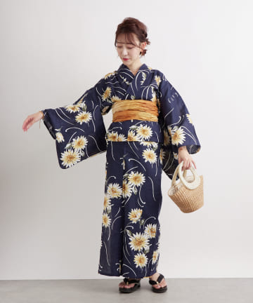 【mikiセレクト】向日葵の京まつり/浴衣と帯2点セット