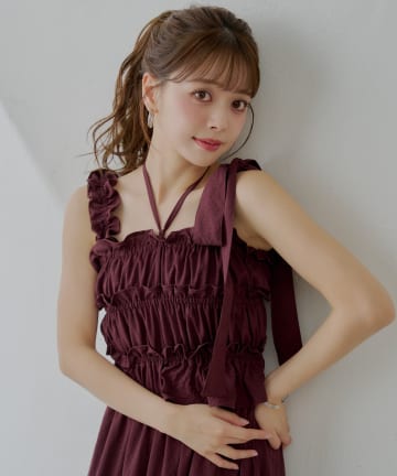 Chico フリル配色ドッキングワンピース　まよコラパーティードレス フリル配色ドッキングワンピース | Chico(チコ)ライフスタイル