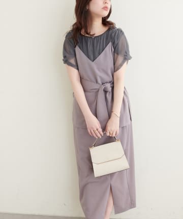 【natural couture】キャミ+タイトスカート SET