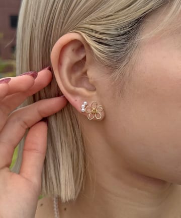 Lattice(ラティス) パールフラワーピアスセット(4P)