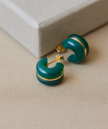 《スターリングシルバー使用》カラーフープピアス