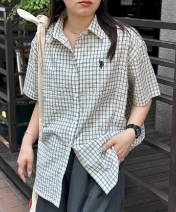 CPCM(シーピーシーエム) 【U.S. POLO ASSN.】シアサッカー半袖シャツ