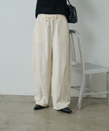 -goocy-(グーシー) 麻ライクバレルレッグパンツ