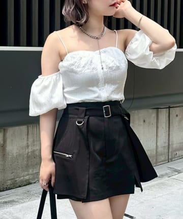 NICE CLAUP / OLIVE des OLIVE OUTLET(ナイスクラップ  / オリーブ デ オリーブ アウトレット) 【RMAF】2WAYオフショルブラウス