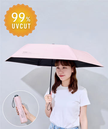 3COINS(スリーコインズ) 晴雨兼用折傘シンプルロゴ