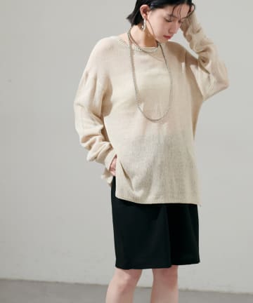 NICE CLAUP / OLIVE des OLIVE OUTLET(ナイスクラップ  / オリーブ デ オリーブ アウトレット) 【LARUTA】綿麻シアーニット