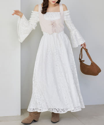 NICE CLAUP / OLIVE des OLIVE OUTLET(ナイスクラップ  / オリーブ デ オリーブ アウトレット) 【one after another】コルセットベストSETワンピース