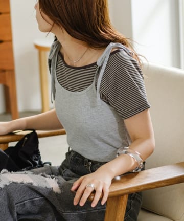 Kastane(カスタネ) 【セットアイテム】ボーダーTEE×キャミSET