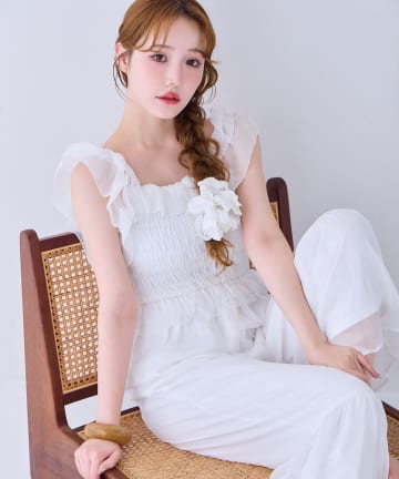 one after another NICE CLAUP(ワンアフターアナザー ナイスクラップ) 【Fluffy Romance collection】シャーリングロンパース