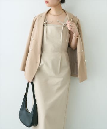 NICE CLAUP / OLIVE des OLIVE OUTLET(ナイスクラップ  / オリーブ デ オリーブ アウトレット) 【natural couture】リボンディティールジャンスカワンピース