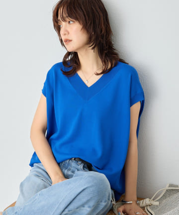 RIVE DROITE(リヴドロワ) 【暑い季節にも快適/セットアップ対応可】レーヨン混バックテールニット