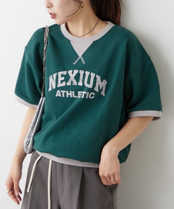 【CIAOPANIC TYPY UNISEX】ミニ裏毛カレッジロゴ半袖スウェット