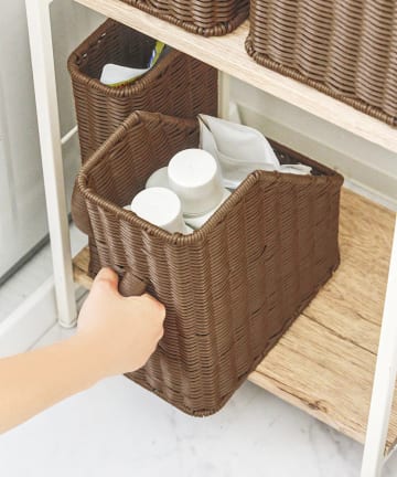 salut!(サリュ) 洗えるPPラタンハンドル付き棚内収納／Natural Laundry