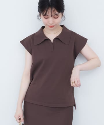 natural couture(ナチュラルクチュール) ニットポロトップス