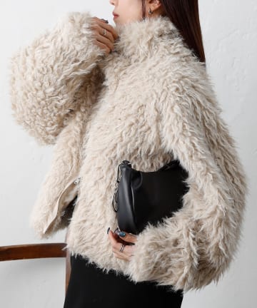 COLONY 2139(コロニー トゥーワンスリーナイン) ミックスシープファースタンドブルゾン