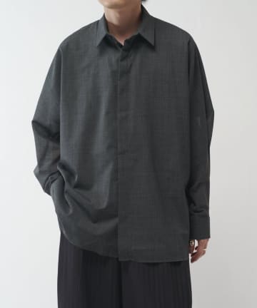 Lui's(ルイス) ウール混ドライタッチシアーシャツ