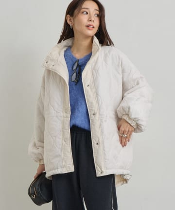 un dix cors(アンディコール) 《幅広い着こなしに》リバーシブルスタンドカラーバッファーコート