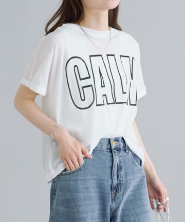 PUAL CE CIN(ピュアルセシン) コットンナイロンシアーロゴTシャツ