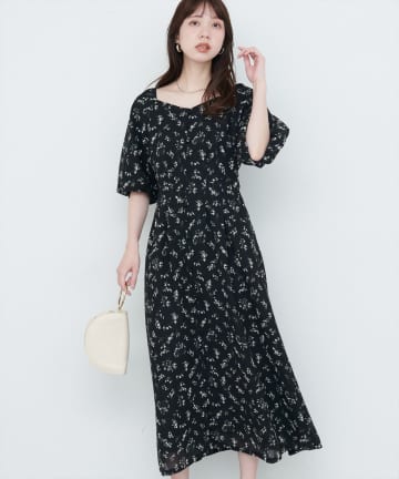 natural couture(ナチュラルクチュール) 【WEB限定】バルーンスリーブガーリーワンピース