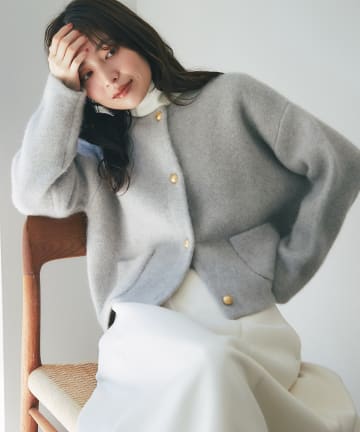 La boutique BonBon(ラブティックボンボン) 【名品アップデート・着回し力最強】ハイクオリティウール接結ジャケットカーディガン