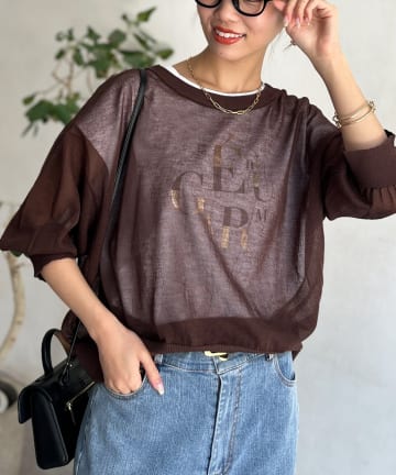 Chez toi(シェトワ) 前後2WAYシアーニットカーデ