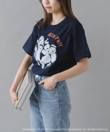 BIRTHDAY BAR(バースデイバー) 【GHOSTBUSTERS ゴーストバスターズ】コットンTシャツ　ネイビー