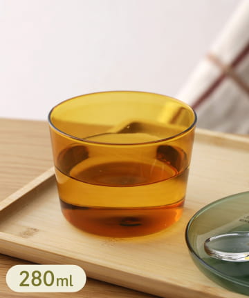 3COINS(スリーコインズ) スタッキングガラスコップ：280ml