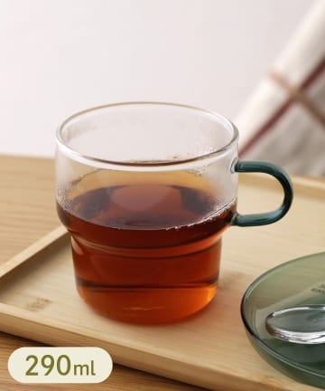 3COINS(スリーコインズ) スタッキング耐熱ガラスコップ：290ml