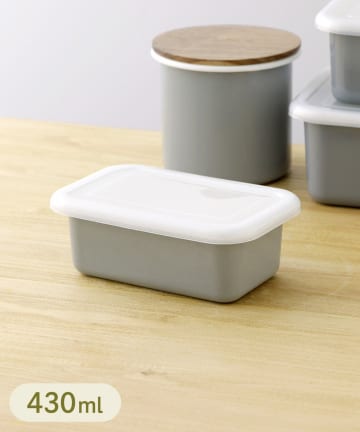 3COINS(スリーコインズ) ホーロー保存容器：S（430ml）