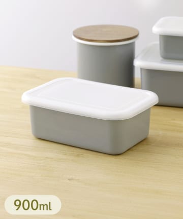 3COINS(スリーコインズ) ホーロー保存容器：M（900ml）