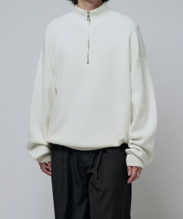 Lui's(ルイス) ウォッシャブルハーフZIPニット