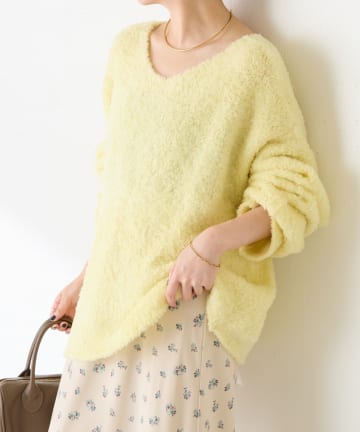 COLLAGE GALLARDAGALANTE(コラージュ ガリャルダガランテ) 【マルチに着れる】ウールブレンドモールオーバーニット