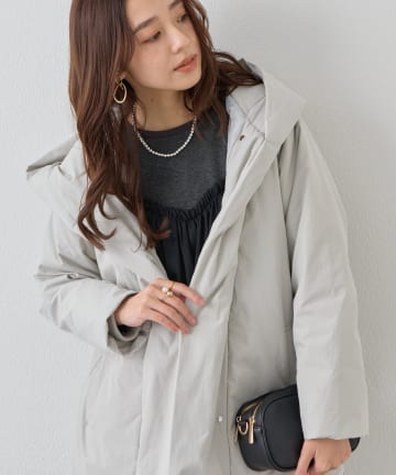 un dix cors(アンディコール) 《上品スッキリ見え◎》マットランブラークロスロングダウンコート