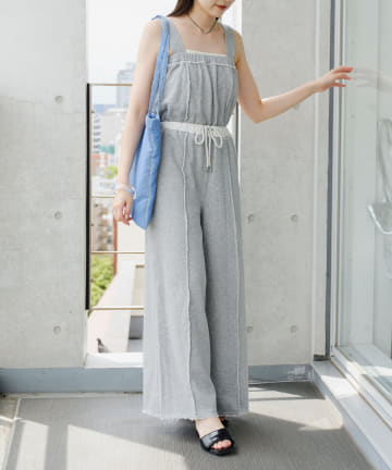OUTLET(アウトレット) 【Kastane】スウェットベアサロペット