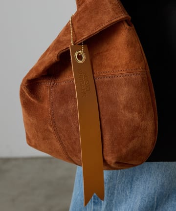russet(ラシット) 本革スエード巾着ハンドバッグ
