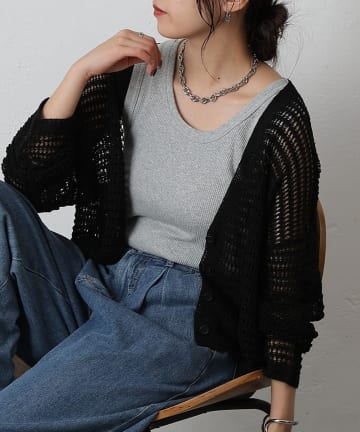 COLONY 2139(コロニー トゥーワンスリーナイン) メッシュ編みカーディガン